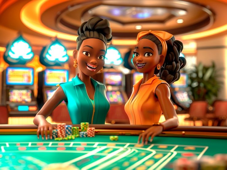 Antarmuka Lucky Twins di cinta99 menunjukkan kartu pemain dan dealer dengan nilai total